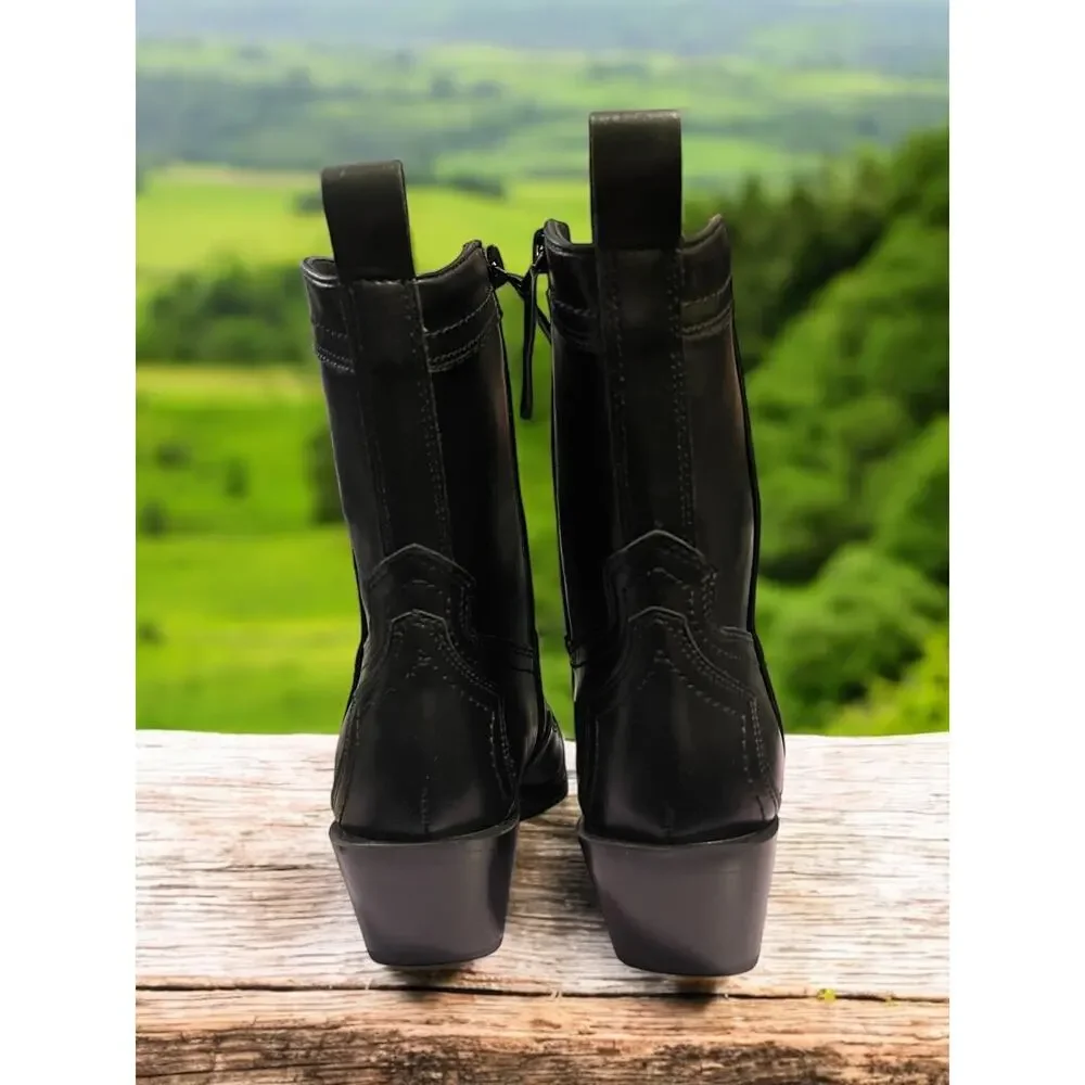 Madden Girl Swifty Black Women's Half Cowboy Boots Shoes 2